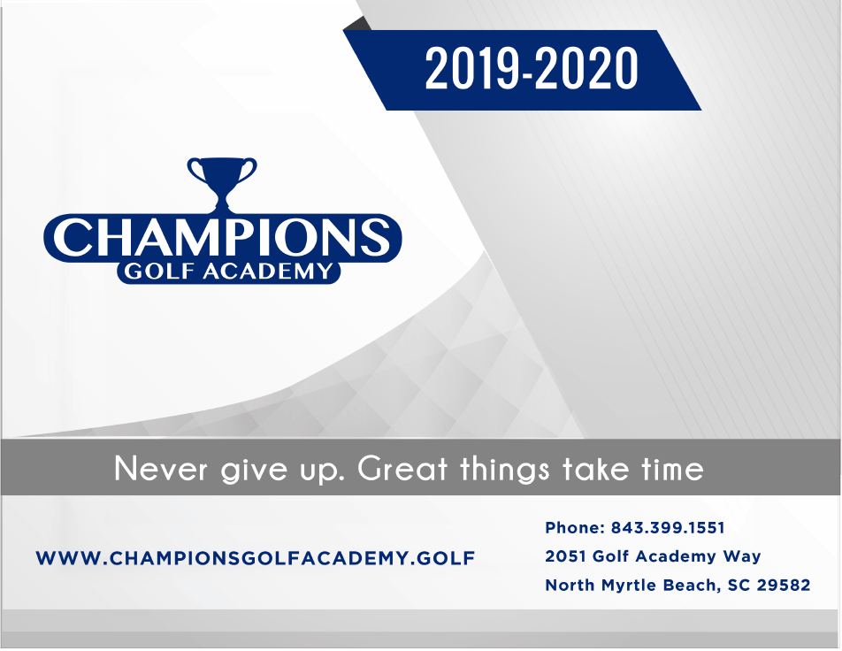 Greg Norman Champions golf Academy Brochure 2020-2021